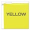 Pendaflex 1/5-Cut Tabs 2 in. Capacity Letter Size Extra Capacity Reinforced Hanging File Folders with Box Bottom - Yellow (25/Box)